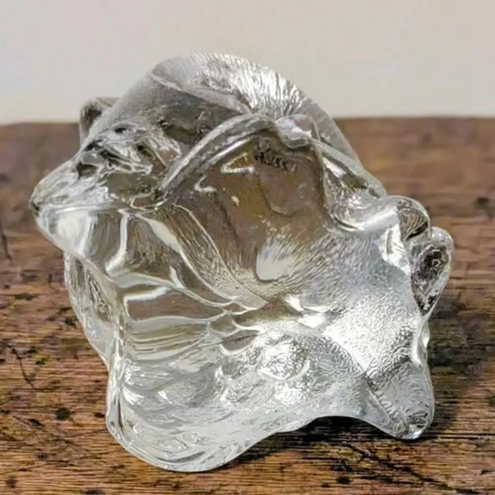 Vintage Clear Glass Owl Figurine